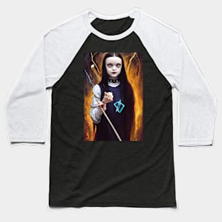 Painting Of Wednesday Addams Portrait Baseball T-Shirt